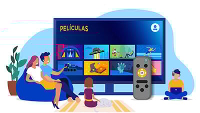 Familia frente a la TV
